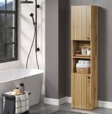 Badezimmer Hochschrank Feliz in Evoke Eiche, Badschrank 40 x 186 cm
