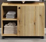 Waschbeckenunterschrank Feliz in Evoke Eiche Badschrank auf Rollen 80 cm