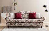 Sofa 3,5-Sitzer Elita in creme Landhaus Blumen Design Couch 228 cm