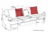 Sofa 3,5-Sitzer Elita in creme Landhaus Blumen Design Couch 228 cm