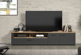 TV-Lowboard Avila in grau und Evoke Eiche XL TV Unterteil 210 x 43 cm