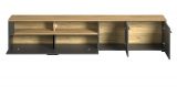 TV-Lowboard Avila in grau und Evoke Eiche XL TV Unterteil 210 x 43 cm