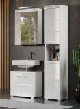 Badezimmer Spiegelschrank Adamo in wei� Hochglanz 2-t�rig inkl. LED 60 x 77 cm