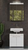 Badezimmer Badm�bel Set Adamo in wei� Hochglanz Badkombination 2-teilig 60 x 190 cm