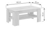 Couchtisch Selen in Artisan Eiche Beistelltisch mit Ablage 100 x 60 cm