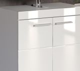 Badezimmer Badm�bel Set Adamo in wei� Hochglanz Badkombination 3-teilig 112 x 190 cm