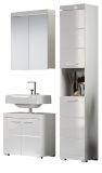 Badezimmer Badm�bel Set Adamo in wei� Hochglanz Badkombination 3-teilig 112 x 190 cm