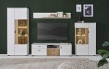 Vitrine Merced in wei� matt und Evoke Eiche Wohn- und Esszimmer Highboard 75 x 125 cm