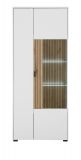 Vitrine Merced in wei� matt und Evoke Eiche Wohn- und Esszimmer Vitrinenschrank 75 x 180 cm