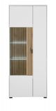 Vitrine Merced in wei� matt und Evoke Eiche Wohn- und Esszimmer Vitrinenschrank 75 x 180 cm