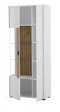 Vitrine Merced in wei� matt und Evoke Eiche Wohn- und Esszimmer Vitrinenschrank 75 x 180 cm