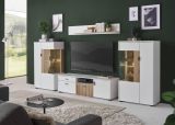 TV-Lowboard Merced in wei� matt und Evoke Eiche TV Unterteil 150 x 44 cm
