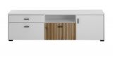 TV-Lowboard Merced in wei� matt und Evoke Eiche TV Unterteil 150 x 44 cm