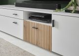 TV-Lowboard Merced in wei� matt und Evoke Eiche TV Unterteil 200 x 44 cm
