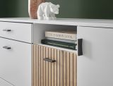 Sideboard Merced in wei� matt und Evoke Eiche Wohn- und Esszimmer Kommode 150 cm