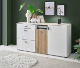 Sideboard Merced in wei� matt und Evoke Eiche Wohn- und Esszimmer Kommode 150 cm