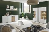 Sideboard Merced in wei� matt und Evoke Eiche Kommode 4-t�rig Breite 200 cm, Soft-Close