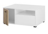 Couchtisch Merced in wei� matt und Evoke Eiche Beistelltisch 90 x 70 cm