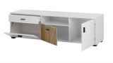 Wohnwand Merced in wei� matt und Evoke Eiche Wohnkombination 4-teilig 320 x 180 cm
