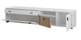 Wohnwand Merced in wei� matt und Evoke Eiche Wohnkombination 3-teilig 258 x 180 cm