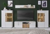 Wohnwand Merced in wei� matt und Evoke Eiche Wohnkombination 4-teilig 320 x 170 cm