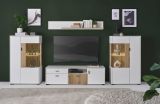 Wohnwand Merced in wei� matt und Evoke Eiche Wohnkombination 4-teilig 320 x 170 cm