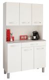 Parisot K�chenschrank Skoon in wei� und grau K�che Buffet und Mehrzweckschrank 101 x 185 cm