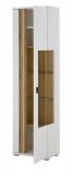 Vitrine Bellport in wei� matt und Wotan Eiche Vitrinenschrank inklusive Frontbeleuchtung 55 x 200 cm