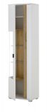 Vitrine Bellport in wei� matt und Wotan Eiche Vitrinenschrank inklusive Frontbeleuchtung 55 x 200 cm