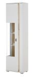 Vitrine Bellport in wei� matt und Wotan Eiche Vitrinenschrank inklusive Frontbeleuchtung 55 x 200 cm