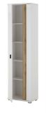 Stauraumschrank Bellport in wei� matt und Wotan Eiche Mehrzweckschrank inklusive Frontbeleuchtung 55 x 200