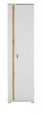 Stauraumschrank Bellport in wei� matt und Wotan Eiche Mehrzweckschrank inklusive Frontbeleuchtung 55 x 200