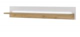 Wandboard Bellport in wei� matt und Wotan Eiche Wandregal inklusive Beleuchtung 150 cm