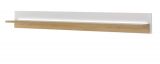Wandboard Bellport in wei� matt und Wotan Eiche Wandregal inklusive Beleuchtung 201 cm