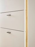 Highboard Bellport in wei� matt und Wotan Eiche Kommode inklusive Frontbeleuchtung 100 x 125 cm