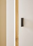 Wohnwand Bellport in wei� matt und Wotan Eiche Wohnkombination inklusive Frontbeleuchtung 330 x 200