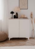 Kommode Visby in wei� und Sandstein Wohn- und Esszimmer Sideboard 88 x 92 cm