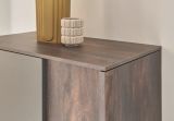 Vitrine Piano in Thermo Eiche und grau Vitrinenschrank mit Soft-Close 80 x 200 cm