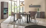TV-Lowboard Piano in Thermo Eiche und grau XL TV Unterteil mit Soft-Close 200 x 50 cm