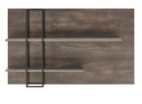 Wandpaneel Piano in Thermo Eiche und grau Wandboard 152 x 90 cm
