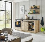 K�che Stove in Used Wood hell und anthrazit K�chenschrank Set 4-teilig 196 x 180 cm