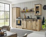 K�che Stove in Used Wood hell und anthrazit K�chenschrank Set 5-teilig 284 x 201 cm