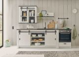 K�che Stove in wei� Pinie und anthrazit Landhaus K�chenschrank Set 4-teilig 264 x 200 cm