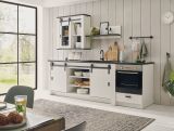 K�che Stove in wei� Pinie und anthrazit Landhaus K�chenschrank Set 4-teilig 264 x 200 cm