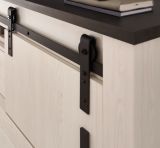 K�che Stove in wei� Pinie und anthrazit Landhaus K�chenschrank Set 5-teilig 284 x 201 cm