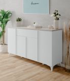 Sideboard Visby in wei� und Sandstein Wohn- und Esszimmer Kommode 177 x 92 cm