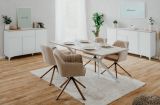 Sideboard Visby in wei� und Sandstein Wohn- und Esszimmer Kommode 177 x 92 cm