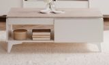 Couchtisch Visby in wei� und Sandstein Beistelltisch 100 x 55 cm