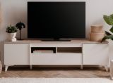 TV-Lowboard Visby in wei� und Sandstein TV Unterteil 177 cm