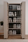 Schuhschrank Logu in Samt 74 x 182 cm, aufklappbar f�r 30 Paar Schuhe
